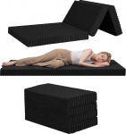 MeMoreCool Kokkupandav madrats &uuml;he voodi 190 x 90 cm suure tihedusega vaht kokkupandav futon madrats koos pestava kattega Kaasaskantav p&otilde;randak&uuml;laline magamismatt reisimiseks telkimiseks Must