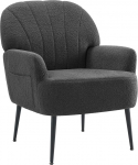 IWMH tugitool magamistoas elutoas Faux Fur Lounge Chair Mugav k&auml;etoed ja &uuml;he k&uuml;lje tasku toolid hubane polsterdatud lugemistool metallist jalad (Hall)