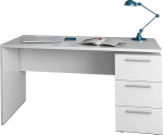Habitdesign, 3 sahtliga kirjutuslaud - Artik valge kontorilaud suure hoiuruumiga, m&otilde;&otilde;tmed 138 x 74 x 60 cm (B x K x S), ideaalne kodukontorisse v&otilde;i &otilde;ppet&ouml;&ouml;le, Stylus mudel