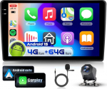 4G 64G VECHTEL 9-tolline Bluetooth autoraadio VW Touareg 2003-2010 Carplay Android auto, EQ, 1280 x 720, WiFi GPS, Mirror Link, RDS/FM raadio 2 DIN koos AHD tagantvaate kaameraga