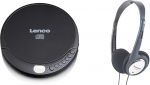 Lenco CD-010 Kaasaskantav CD-m&auml;ngija Walkman Diskman CD Walkman koos k&otilde;rvaklappide ja Micro USB laadimiskaabliga Must & Panasonic HT030 Juhtmega ergonoomilised ja kokkupandavad k&otilde;rvaklapid
