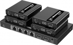 PremiumCord HDMI 1-4 Splitter + Extender &uuml;le CAT6/6a/7, Ultra HD 4K @ 30Hz 70 m, metallist korpus, 4 vastuv&otilde;tjat koos toiteallikatega, Dolby TrueHD, 3D, EDID, CEC, HDCP2.2