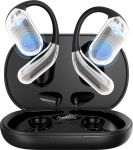 Open Ear Kopfh&ouml;rer 50 Std Bluetooth 6.1 KI Kopfh&ouml;rer 1 std Schnellladung Kabellos HiFi Kopfh&ouml;rer mit Flexiblem Ohrhaken 4 ENC Mic Doppel LED Ladebox Smart Touch Over On Ear Ohrh&ouml;rer f&uuml;r Sport Running