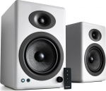 Audioengine A5+ juhtmevabad Bluetooth-k&otilde;larid - 150W Bluetooth-k&otilde;larid koju, stuudiosse, m&auml;ngimiseks koos aptX-HD Bluetoothi, AUX, RCA ja kaugjuhtimispuldiga | Streaming Audio s&uuml;steem (valge, paar)