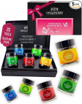 Hallingers Genuss Manufaktur Lihav&otilde;tte tee kinkekomplekt - 5 sorti Premium lahtist teed klaasis elegantses kinkekarbis, Vegan Set "Frohe Ostern" maitsekomplekt, kingiidee lihav&otilde;ttep&uuml;hade korvi naistele.