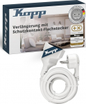 Kopp 143502087 Pikendus Schuko pistikuga, valge, 143702083