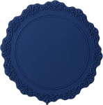 Tischsets und Untersetzer, Runde Tischset-Untersetzer aus Silikon, 10 x cm, Mehrfarbig, hitzebest&auml;ndig(C - Sinine)