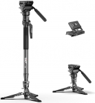 COMAN One-Click Lifting Carbon Fibre Monopod Tripod, 175 cm jalaga kaamera monopood, kerge reisistatiiv koos kiirkinnitusplaadiga kaamerale, DSLR, videokaamerale, max. kandev&otilde;ime 10 kg (M1ProV5)