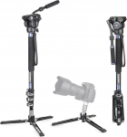 INNOREL VM70K 182 cm videomonopood statiiv alumiiniumist teleskoopiline kaameramonopood koos F60 vedelikpea ja statiivialusega DSLR videokaameratele, kaalub ainult 1,96 kg