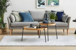 Hanah Home stiilne pesaplaatide komplekt (2 tk), naturaalne v&auml;rv, 70 x 70 x 40 ja 48 x 48 x 50 cm, vastupidav 100% MDF, metalljalad, ideaalne kaasaegsetesse eluruumidesse.
