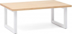 iCub Strong Eco kohvilaud 120 x 50 x 43 cm Valge massiivne m&auml;nnipuit 30 mm paksusega naturaalne viimistlus P&otilde;hjamaade stiilis kastm&ouml;&ouml;bel