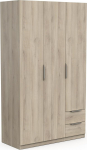 Demeyere Kronberg Tammepuust moodne riidekapp 3 ust 2 sahtlit 4 kambrit 119,4 x 51,1 x 203 cm Puitkomposiit Hall