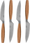 BOSKA Oslo+ Steak Knife Set / Set of 4 / Stainless Steel Knife Set / for Cutting Meat (Substitutes), Fish, Vegetables/Non-Stick/European Oak Wood