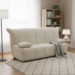 Talamo Italia - Alisee 2-kohaline diivanvoodi, elutoa diivan k&auml;ru avamisega, polsterdatud kangast, koos padjaga, 100% Made in Italy, 125 x 90 x 85 cm, beeži v&auml;rvi.