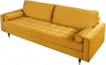 invicta INTERIOR Elegant Design 3-kohaline diivan Cosy Velvet 220 cm Mustangi kollane sametist vedruga diivan Kolmekohaline diivan