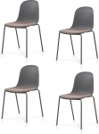 KHG 4 s&ouml;&ouml;gitooli komplekt, k&ouml;&ouml;gitoolid, virnastatavad, plastikist istmekest koos polsterduse ja lamedaga, metallraam, toonis, minimalistlik disain, maksimaalne koormus 120 kg, tumehall