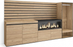 Skraut Home Sideboard, sahtlikapp, hoiukapp, 274 x 145 x 35 cm, magamistuppa, tuppa, elektrikamin, XXL, sahtlitega kapp, avatud riidekapp, kaasaegne stiil, tammepuust.