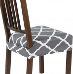 SearchI Stretch Esszimmerstuhlhussen Set von 2, Weiche Abnehmbare Waschbare Sitzbez&uuml;ge f&uuml;r Esszimmerst&uuml;hle, Stuhlbezug Schonbezug Esszimmer (R&uuml;ckenbezogen, Grau)