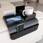 Couch-Arm-Getr&auml;nkehalter - Silikon-Sofa-Armlehnen-Tablett mit 5 Seitentaschen, rutschfeste Armlehne, Liegestuhl-Caddy, Sofatisch-Organizer f&uuml;r Getr&auml;nke, Tablet, Fernbedienung, Snacks