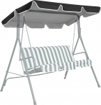 Swing Seat Cover Asenduskate 3 istekoha aia istme varikatuse varikatuse varikatuse tooli varikatuse kate aiam&ouml;&ouml;blile (must, 195x125x15cm)