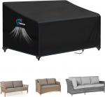 SIRUITON 260 x 102 x 89/61 cm aiapingi kate, veekindel, tuulekindel, UV-kindel, raskelt rebenemiskindel 420D Oxfordi kiust v&auml;ljas patio pingi istme kate - must