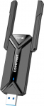 COMFAST WLAN Stick, USB 3.0 USB WLAN adapter WiFi 7 6500 Mbit Triple Band Double Antennas, OFDMA & MU-MIMO, WPA3, &uuml;hildub Win10/11, Driver-Free, valmis kasutamiseks lauaarvuti jaoks.