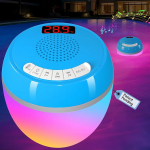 AearKing 3-in-1 Bluetooth Lautsprecher Pool mit Thermometer, Pool Lautsprecher mit RGB Licht, Schwimmender Pool Lautsprecher Wasserdicht IP68, TWS, Tragbarer Lautsprecher,Stereo Musikbox f&uuml;r Whirlpool