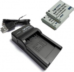 NB-6L, NB-6LH Premium 1000mAh aku (2 tk) ja CB-2LYE t&uuml;&uuml;pi USB-laadija Canon PowerShot SX510 HS, SX500 is, SX710 HS, SX700 HS, SX520 HS, SX530 HS, SX280 HS, SX260 HS, SX170 is jaoks.