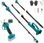 Akku Astschere Kompatibel mit Makita 18V,2 in 1 Elektrische Gartenschere mit 2M Verl&auml;ngerungsstange,Max 45 mm Schnittdurchmesser,LCD Display,zum Beschneiden von B&auml;umen und Obstb&auml;umen（ohne Akku)