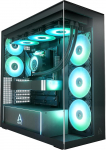 ARCTIC Xtender Black (l&auml;bipaistev klaas) - PC korpus, karastatud panoraamklaas, 2 x 420 mm radiaatorite tugi, Full Tower, Big Tower, E-ATX, 5X A-RGB ventilaatorid eelpaigaldatud - must