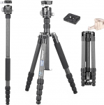 INNOREL s&uuml;sinikkiust statiiv 2-in-1 statiiv koos monopeedi ja 360&deg; kuulipeaga reisistatiiv fotostatiiv DSLR kaameratele, kaalub ainult 1,4 kg, kandev&otilde;ime 12 kg (RT55C + N36)