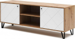 Vicco Nice Lowboard telerialus, Artisan Tamm/valge, 150 x 55,2 cm