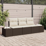 Rantry 3-teiliges Garten-Sofa-Set mit Kissen, Braun Poly Rattan Gartenlounge Model3346918