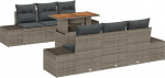 7-teiliges Garten-Sofa-Set mit Kissen Grau Poly Rattan Gartenlounge Model3358645
