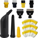 12-ne pakend K&auml;rcher aurupuhasti tarvikutele, &uuml;mmargune harja, liigendhari, k&auml;sipihusti, mikrokiudlapp, elektripihusti komplekt, aurupuhasti varuosad K&auml;rcher SC1 SC2 SC3 SC4 SC5 jaoks.