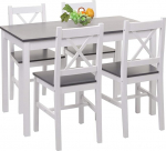 Mendler HWC-F77 S&ouml;&ouml;gitoakomplekt t&auml;ispuidust Country House 110 cm Valge / Hall