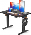 Marsail reguleeritava k&otilde;rgusega laud, 100 x 60 cm, elektriliselt reguleeritava k&otilde;rgusega laud koos hoiukotiga, seisev laud kodukontori arvutilauale, must