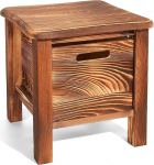 CONSDAN StoneCreek Stool with Storage Drawer, Solid Wood Storage Stool with Rounded Edges, Integrated Storage Drawer, Ideal for Living Room, Bedroom or