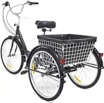 24-tollised kolmerattalised jalgrattad t&auml;iskasvanutele koos korviga - 8 kiirusega kolmerattaline jalgratas t&auml;iskasvanutele 110 kg koormus Reguleeritav k&otilde;rgus 3 ratastega jalgratas City Bikes Cruise Shopping Bike 155-185 cm pension&auml;ridele naistele van ...