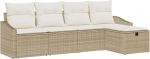 vidaXL Diivan Set mit Kissen 6 tk Poly-Rattan, Garten und Terrasse, modulares Sofa-Set, kerge, robust, UV-best&auml;ndig, flexible einstellbares Lounge-M&ouml;bel