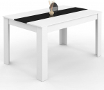 IDMarket - Rechteckiger Esstisch Georgia 6 Personen wei&szlig; und schwarz 140 x 90 cm