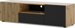 BIM Furniture Auris TV Stand Lowboard 150 cm Slat Fronts MDF sahtlitega kapp Sideboard TV laud Kapp Artisan Oak Matt Black