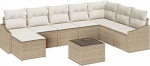 Rantry 9-teiliges Garten Sofa Set mit Kissen Braun Poly Rattan Gartenlounge Model3346851
