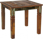 Wohnling s&ouml;&ouml;gilaud DELHI 80 x 80 x 76 cm Mango Shabby Chic t&auml;ispuidust | Design maamaja s&ouml;&ouml;gilaud paadiga | S&ouml;&ouml;gilaud ristk&uuml;likukujuline | K&ouml;&ouml;gilaud 4 inimesele