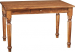 Country-style solid lime wood walnut finish W120XDP80XH80 cm sized writing desk