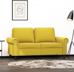 2-kohaline diivan Kahekohaline diivan Diivan Lounge Diivan Polsterdatud diivan Relax diivan K&uuml;lalissohv Diivan Leinasohv Diivan elutuppa Magamistoas K&uuml;lalistetuppa Kollane 120 cm Velvet