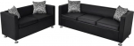 Tidyard diivanikomplekt 3-kohaline ja 2-kohaline elutoa diivan Diivan Lounge diivan Aia diivan komplekt polsterdatud elutoa ja r&otilde;du ja aia maastik (koos padjaga) Faux Leather Black