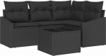 Rantry 5-teiliges Garten Sofa Set mit Kissen Beige Poly Rattan Gartenlounge Model3346713