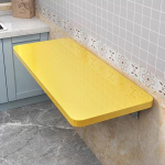 Platzsparender Klapptisch zur Wandmontage, Gelb, 110 cm x 35 cm, ideal f&uuml;r K&uuml;che, Esszimmer, W&auml;sche und B&uuml;ro, stilvolles schwebendes Holz-Design