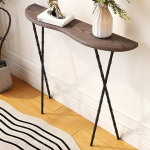 PQXQZ Retro-Konsolentisch mit Massivholzplatte Schmaler Langer Flurtisch f&uuml;r Wohnzimmer Flur und Eingangsbereich(Brown,60x20x80cm)